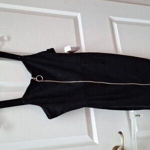 Y women's Full Circle solid black stretch zipper sexy dress size M. NWT